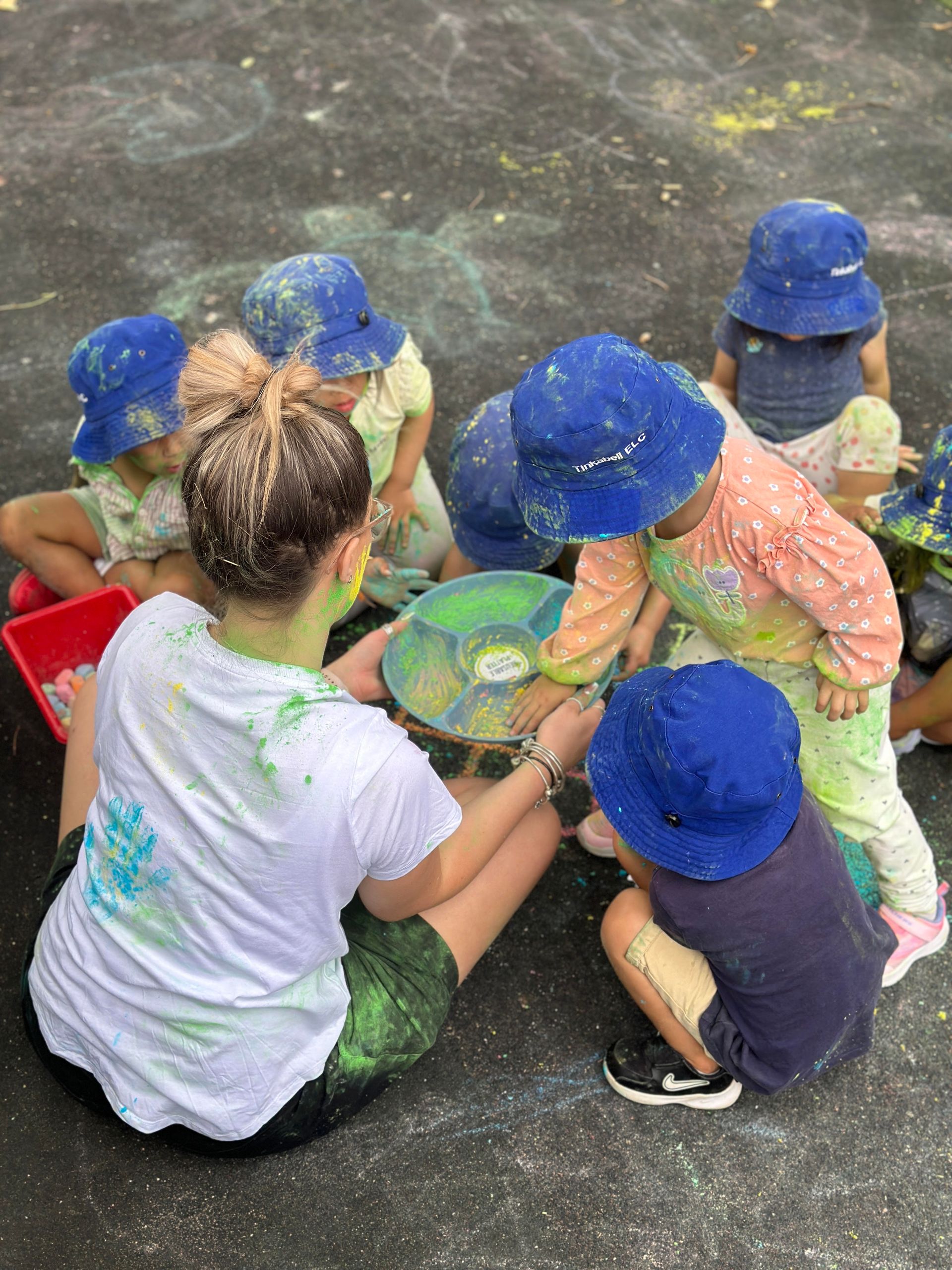 Children exploring an early learning activity