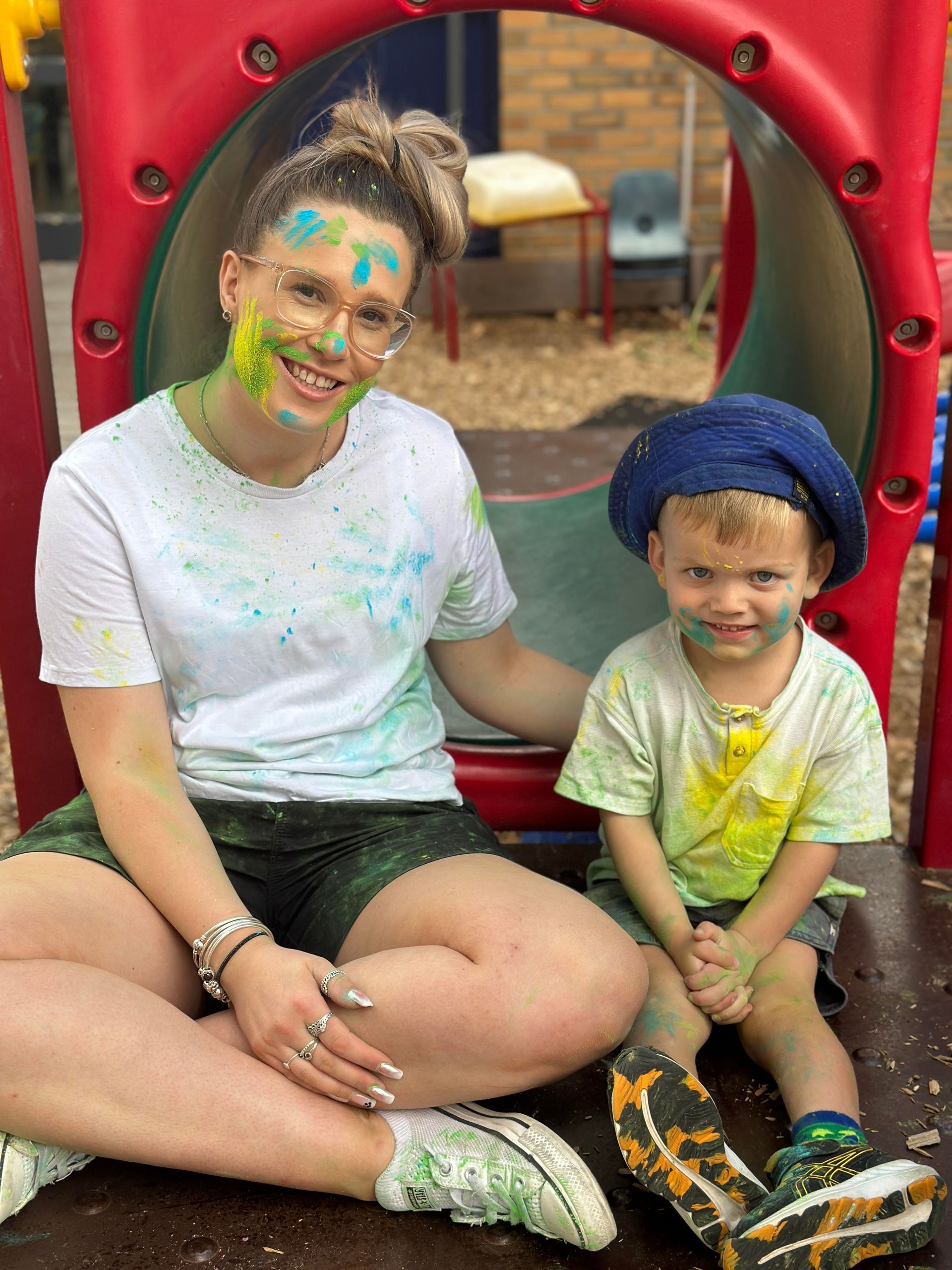 A warm early learning moment between a child and educator